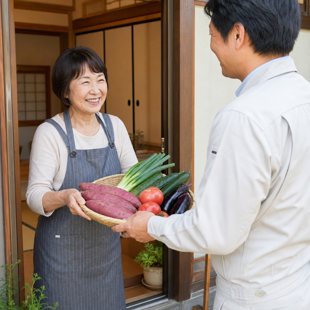 納品のたびに野菜をいただく、建具屋の幸せな悩み