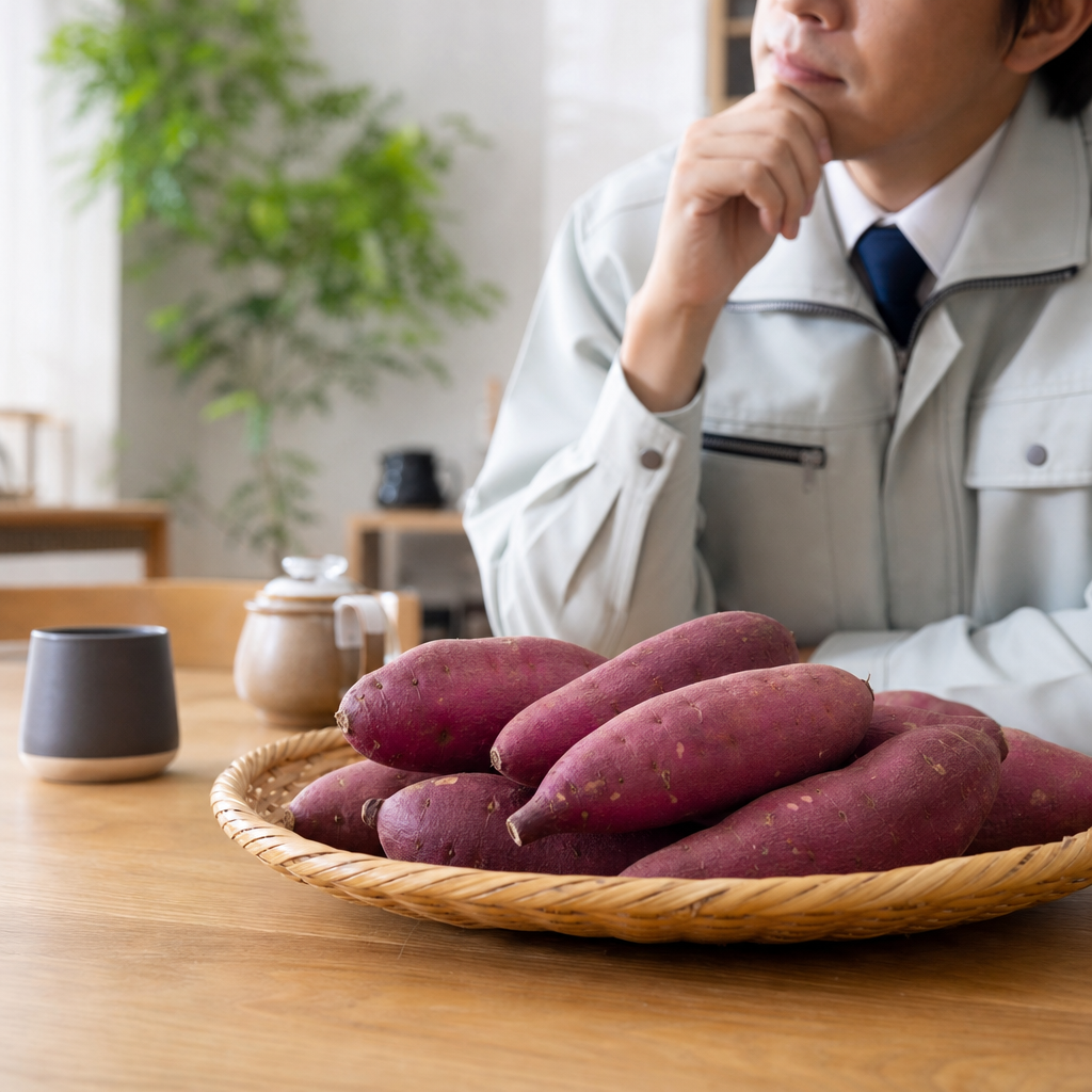 今日のさつまいも、どうやって食べようか悩み中🍠